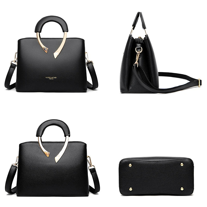2026 New Style Crossbody Bag Medium Mom Bag Lychee Pattern Large Soft PU Zipper Closure Daily Use Fashionable Ladies Handbag Sac