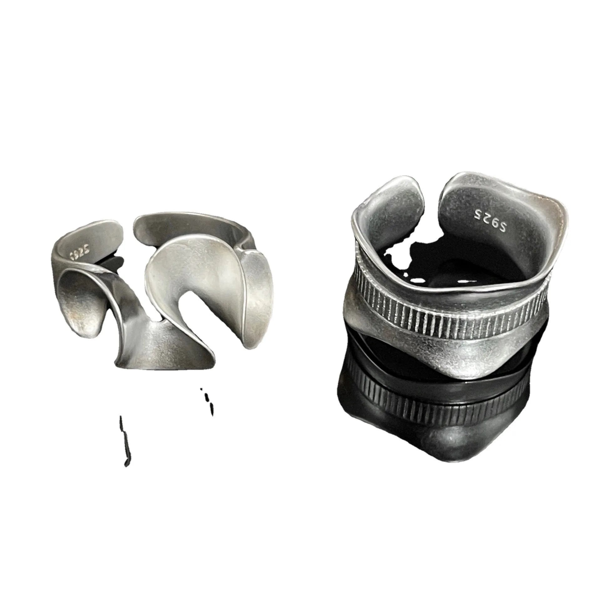 XIYANIKE Hip Hop Irregular Twist Cuff Finger Rings For Women Girl Punk Fashion New Jewelry Friend Gift Party Anillos Mujer