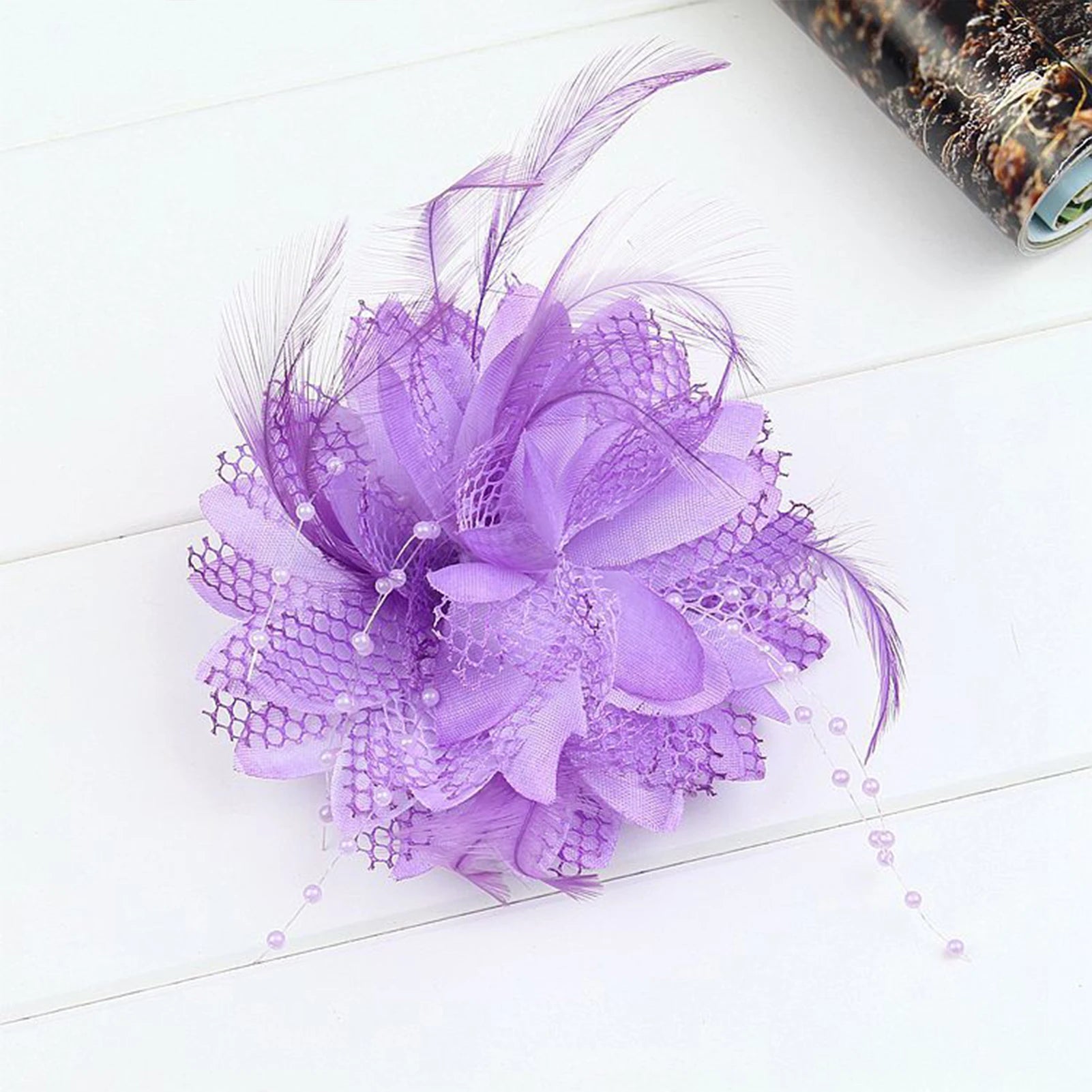 Women's Fashion Flower Feather Beads Corsage Hair Clip Bridal Hairband Bride Barrettes Hair Accessories For Party Dancing
