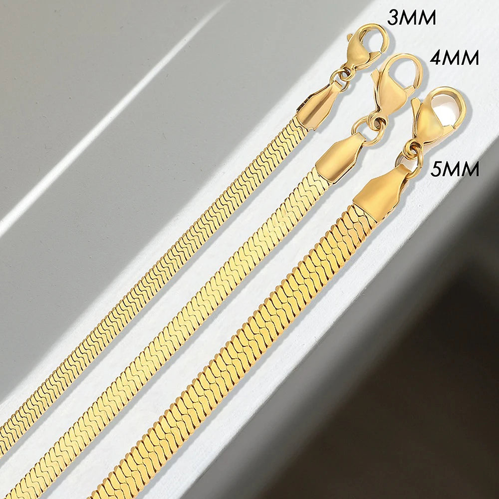 EManco 4MM Snake Chain Anklet Womens/Girls Beach Chain Stainless Steel Anklet Gift Non-Allergenic Drop/Wholesale