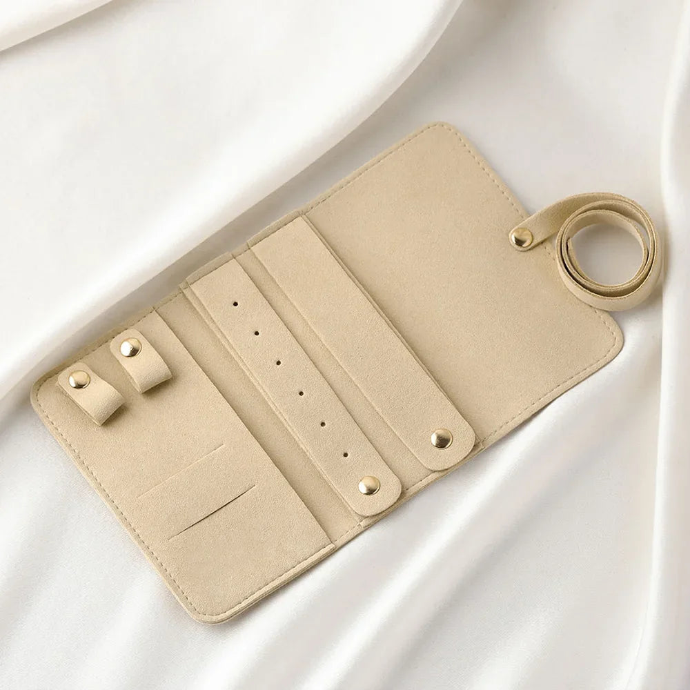 Mini Portable Travel Jewelry Storage Box Multifunctional Fashion Earrings Rings Earrings Necklaces Watches Rolled Up Storage Bag