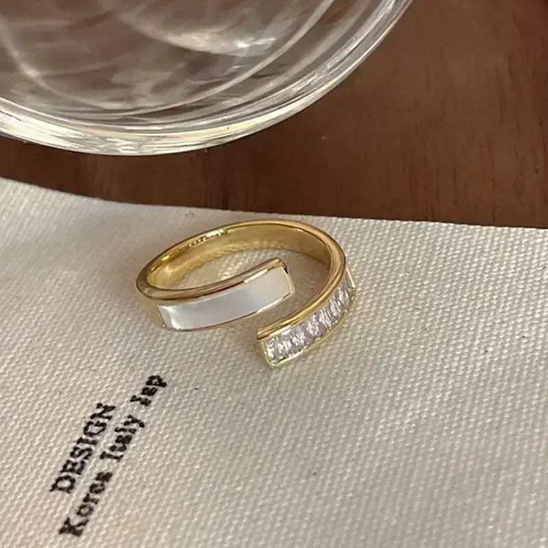 Vintage Personality Geometric Shape Simple Love Heart Rings for Women Unique Design Adjustable Open Mouth Rings Jewelry Gifts