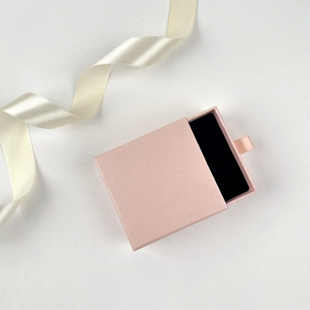1PCS Free Custom Logo Paper Box Necklace Ring Box With Sponge Drawer Box Personalized Exquisite Jewelry Packaging Pack 8*8 10*10