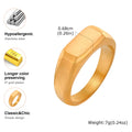 Stainless Steel Signet Ring for Men Women,Gold Silver Color Band Ring Pinky Ring Cool Finger Ring,Simple Jewelry Gift for Him