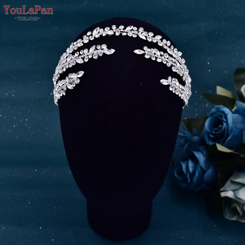 YouLaPan HP496 Rhinestone Bridal Headband Luxury Bridal Hair Accessories Woman Headpiece Wedding Hair Accessories Bride Tiara