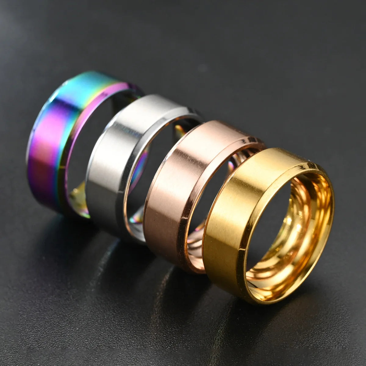 Classic Matte Finish Stainless Steel Ring Unisex Adjustable Band Jewelry Accessory for Men And Women Size 6 to 13