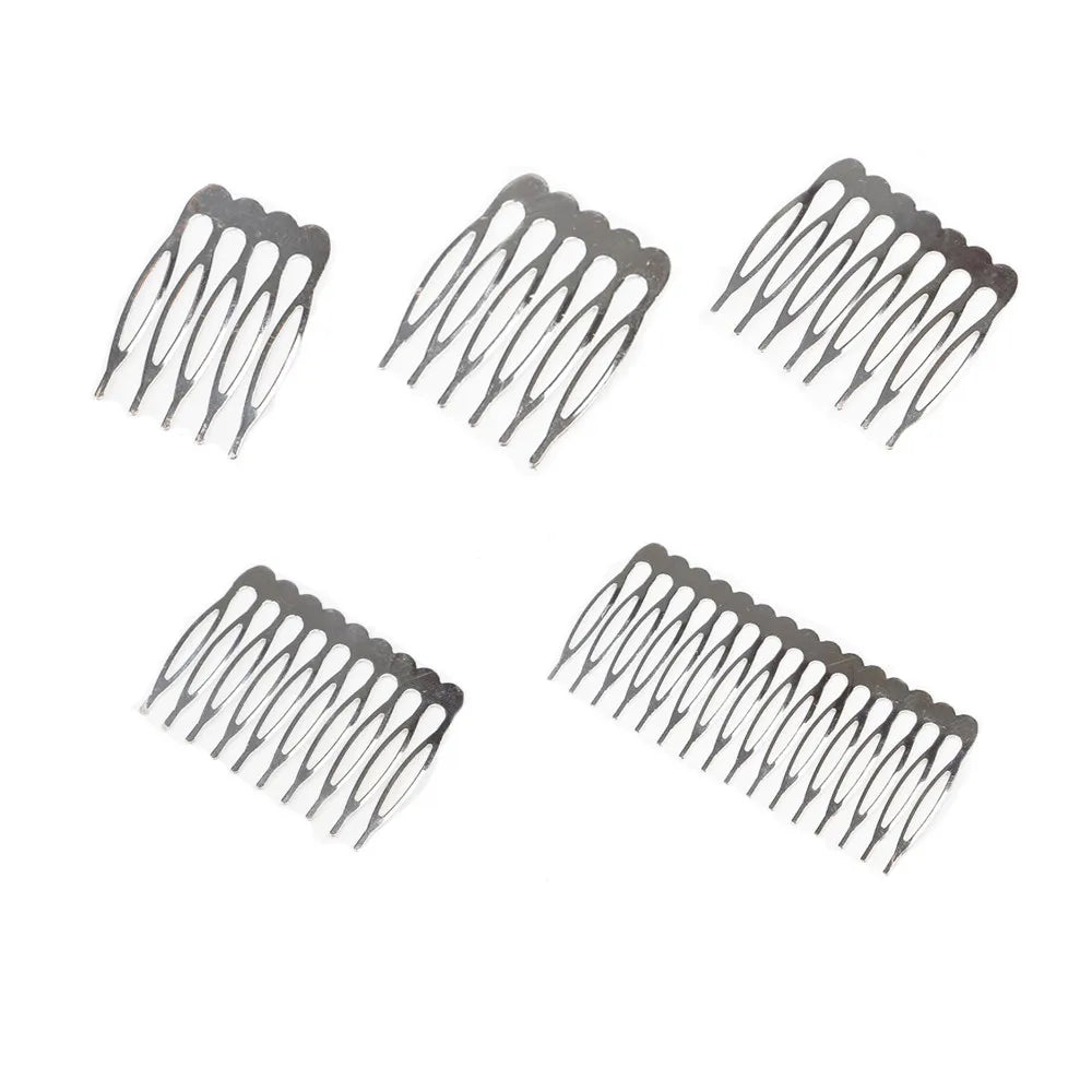 10pcs 5 8 10 12 14 16 18 Teeth Metal Hair Comb Brass For Clip Women Girl Bridal Ornament Jewelry Decorative Accessories Wedding