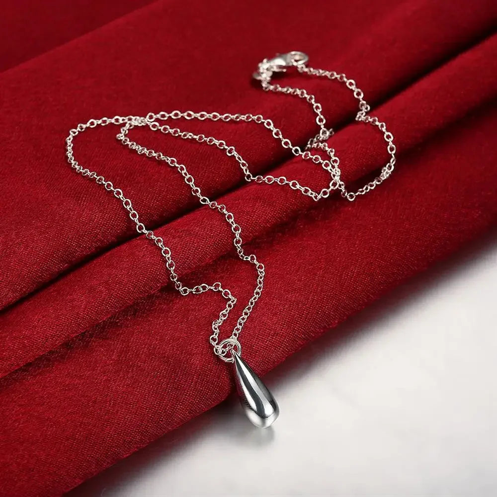 Charms 925 Sterling Silver Water drop Pendant bangle Bracelet necklace earring ring for women Fashion Party Jewelry set