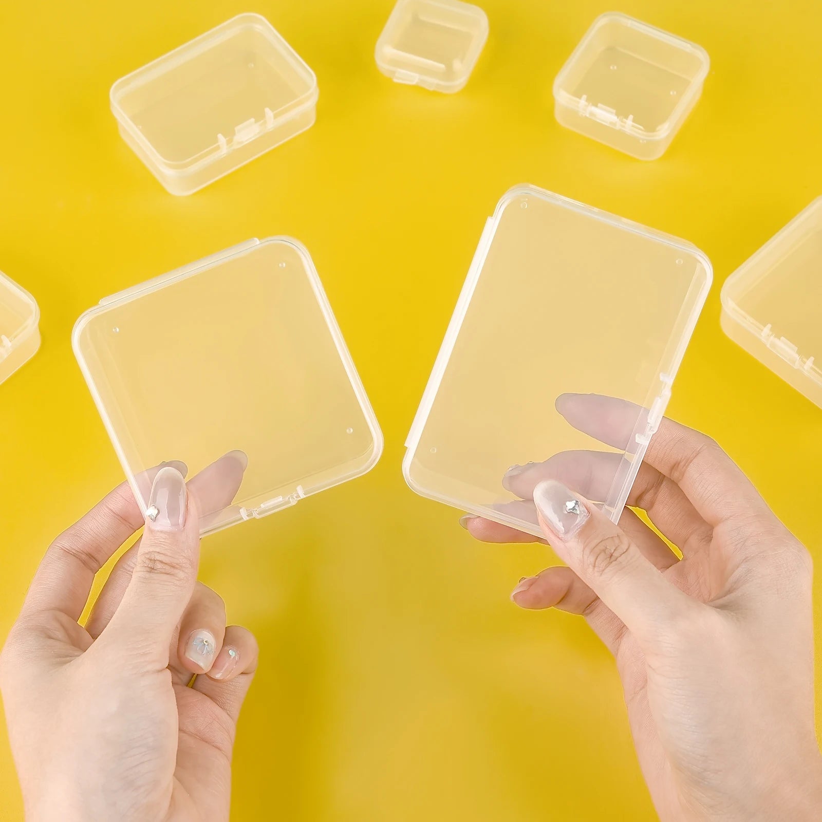 10Pcs Set Mini Plastic Box Rectangular Box Storage Translucent Packing Dustproof Durable Strong Jewelry Storage Case Container