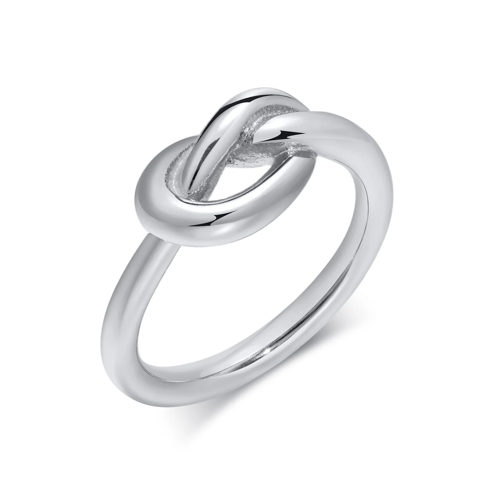 Love Knot Ring for Women, Stainless Steel Gold Plated Dainty Stacking Ring, Tiny Tie The Knot Statement Jewelry