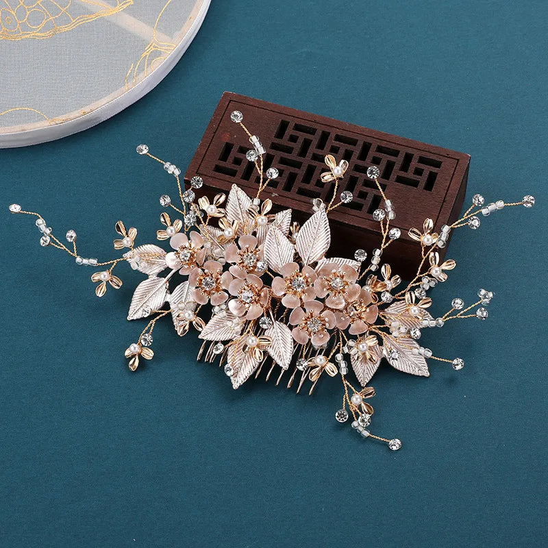 2026 New Hair Comb Wedding Hair Accessories Lady Pearl Flower Hairpin Bridal Tiaras Exquisite Prom Hair Jewelry Marriage Bijoux