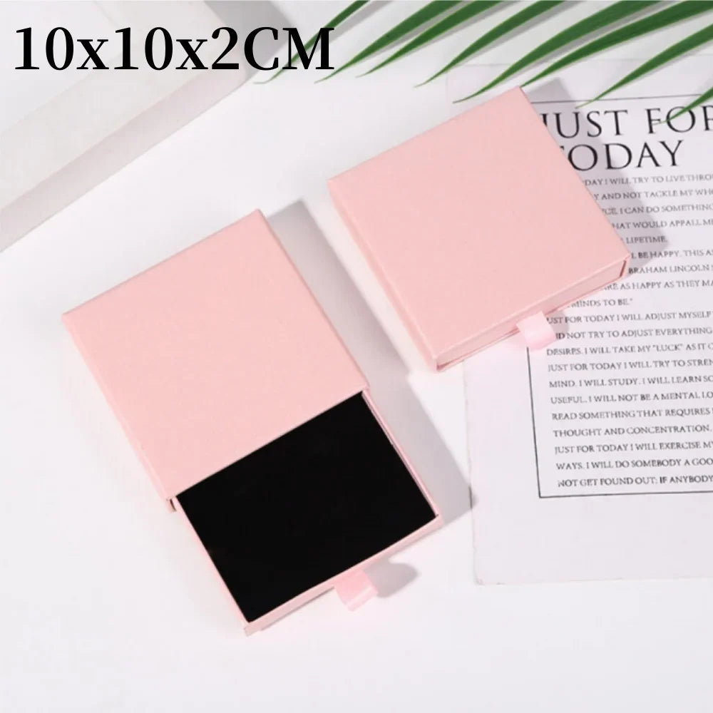 1Pc Thick Kraft Paper Drawer Jewelry Box With Sponge Greet Card for Necklace Bracelet Ring Gift Box Jewelry Packaging Box Joyero