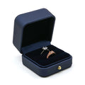 PU Ring Box Single/Double Ring Box Jewelry Display Case Proposal Wedding Anniversary Gift Packaging Box For Wife Girlfriend