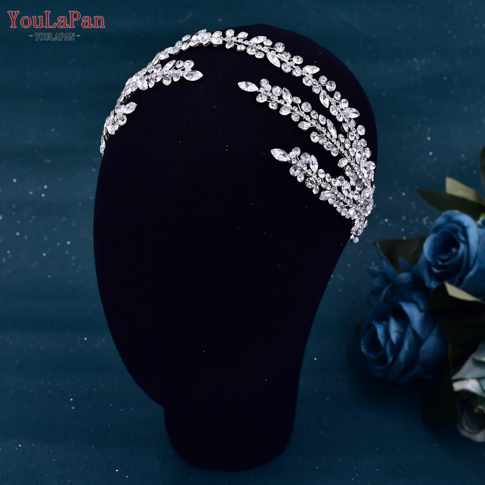 YouLaPan HP496 Rhinestone Bridal Headband Luxury Bridal Hair Accessories Woman Headpiece Wedding Hair Accessories Bride Tiara