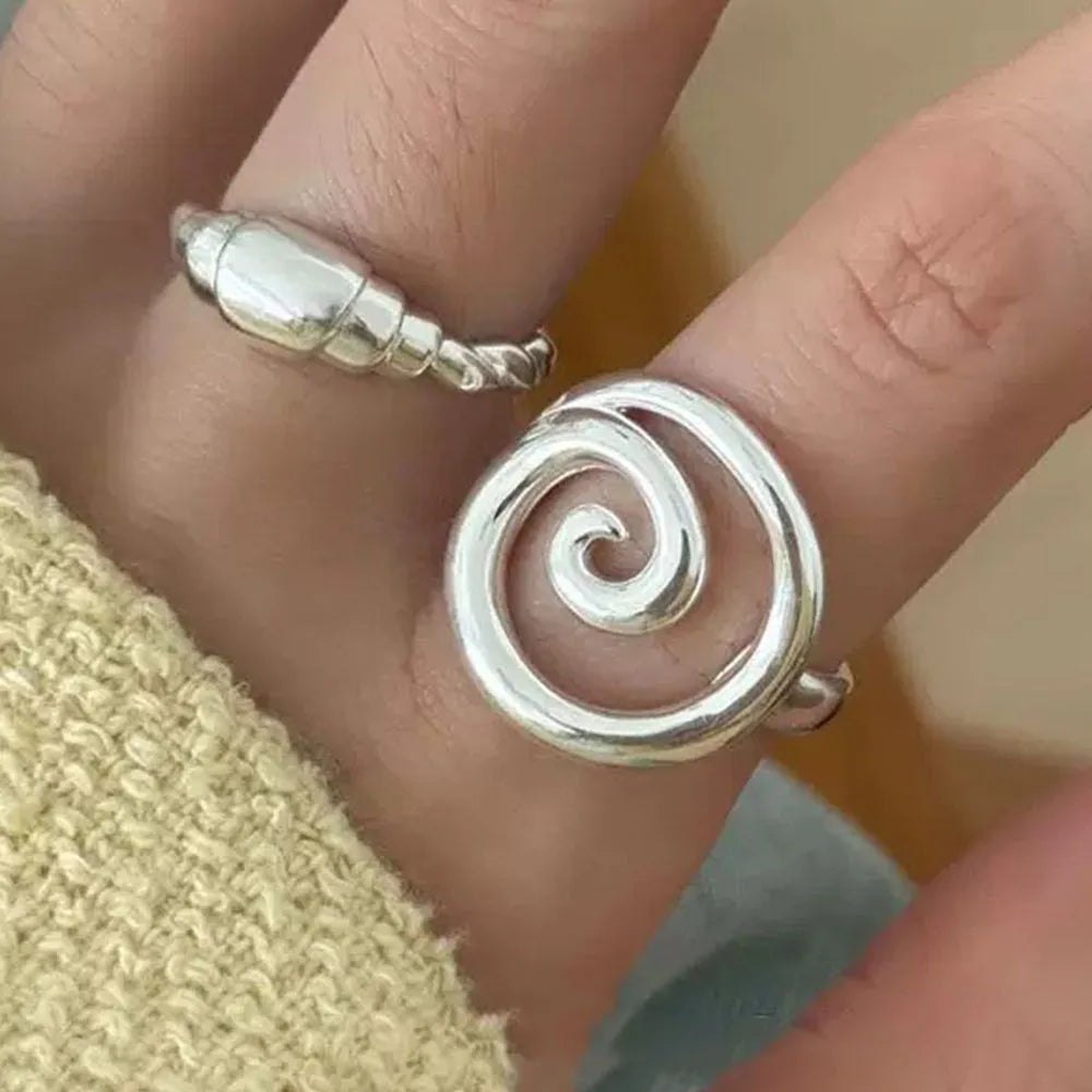 925 Sterling Silver Rings for Women Couple Minimalist Handmade Simple Round Line Ring Party Jewelry Gift Prevent Allergy