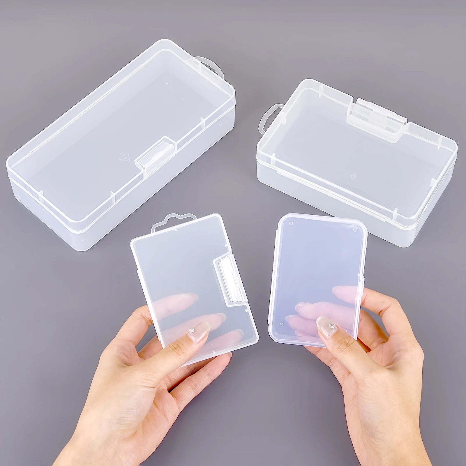 Small Rectangular Plastic Box Storage Boxes Polypropylene PP Parts Transparent Box Sample Packaging Box Jewelry Storage Case