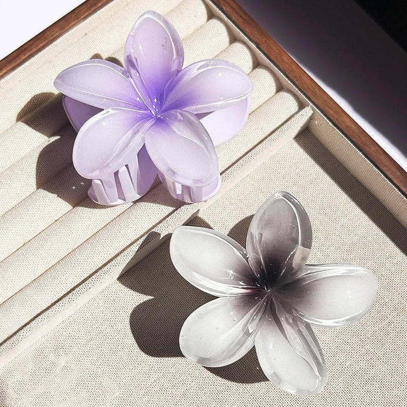 2PCS Fashion Women Flower Hair Clip Set Vacation Bohemia Egg Flower Hair Claw Clamp Barrette Girls Hairpin Hair Accessories Gift