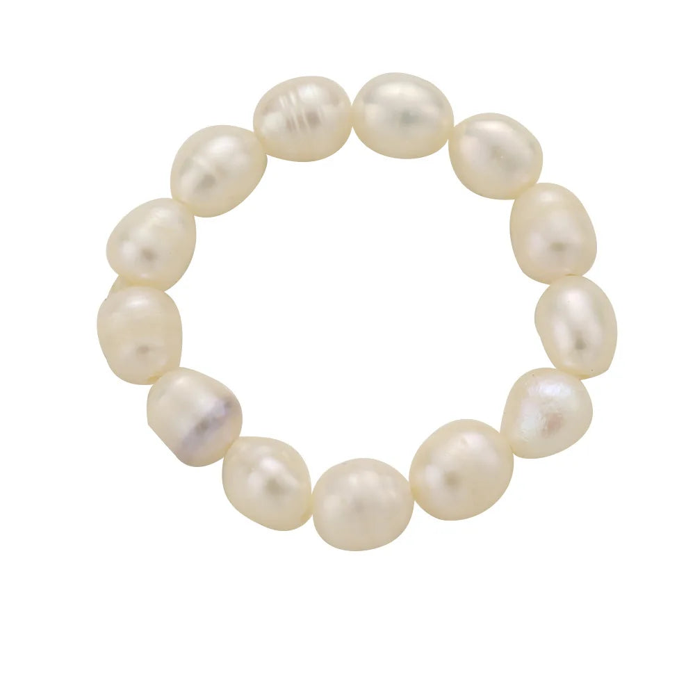 Cute Minimalist Imitation Pearl Beaded Rings for Women Korean Fashion Irregular Pearl Finger Rings New Trend Women Jewelry Gifts