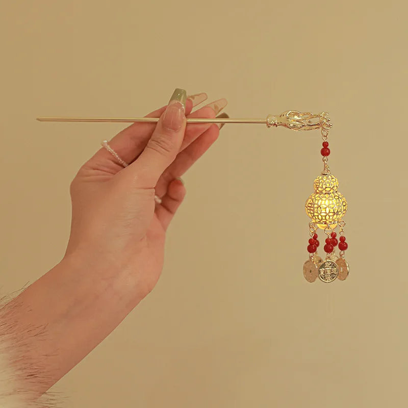 Chinese Rabbit Lantern Hair Pin Clips Hair Sticks Hanfu Hair Accessories for Women Kids Ancient Style Hairpin hair fork