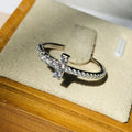 Huitan Simple Stylish Cross Design Women Rings Full Paved Crystal Cubic Zirconia Delicate Bridal Ring for Wedding Trendy Jewelry