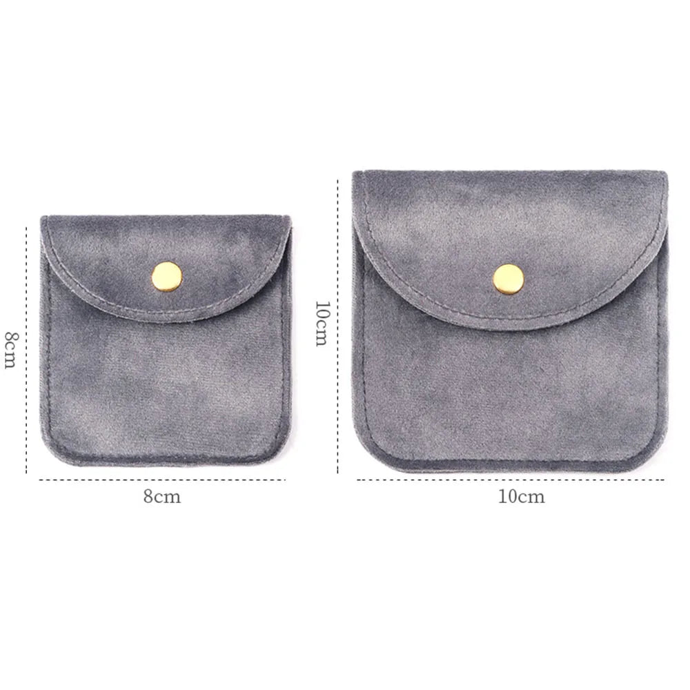 Snap Button Jewellery Pouch Soft Velvet Bag Envelope Jewelry Bag Necklace Bracelet Storage Bag Wedding Gift Bags Packaging Bag