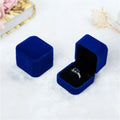 Square Red Engagement Velvet Earring Ring Box Organizer For Valentine Day Gift Wedding Ring Showcase Jewelry Packaging Wholesale