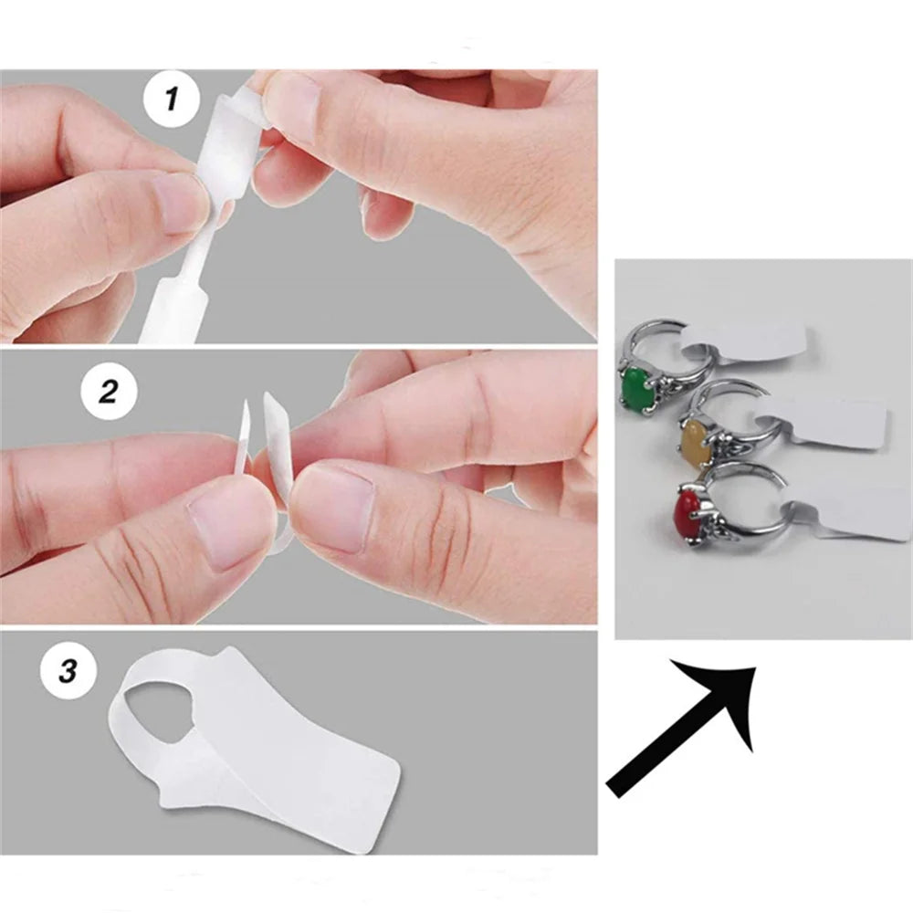 100/200pcs Rectangle Blank Jewelry Price Tag Self Adhesive Barbell Sticker Card Necklace Earring Display Repair Label Packaging