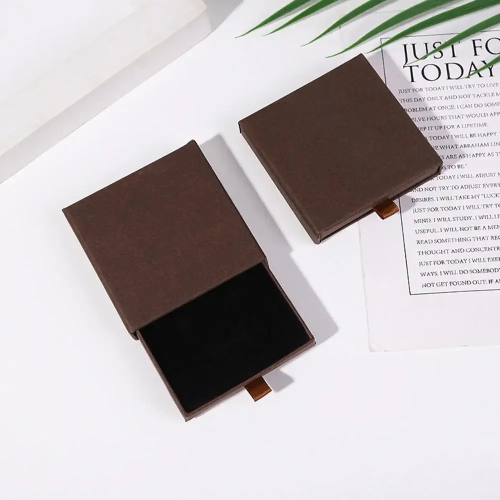 1Pc Thick Kraft Paper Drawer Jewelry Box With Sponge Greet Card for Necklace Bracelet Ring Gift Box Jewelry Packaging Box Joyero