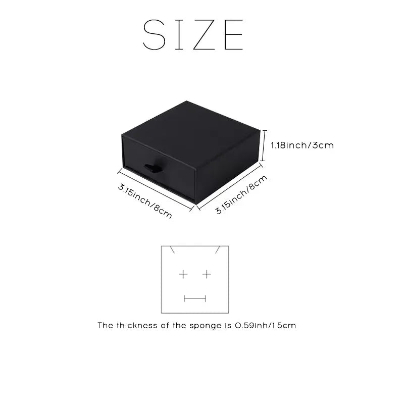 1PCS Free Custom Logo Paper Box Necklace Ring Box With Sponge Drawer Box Personalized Exquisite Jewelry Packaging Pack 8*8 10*10