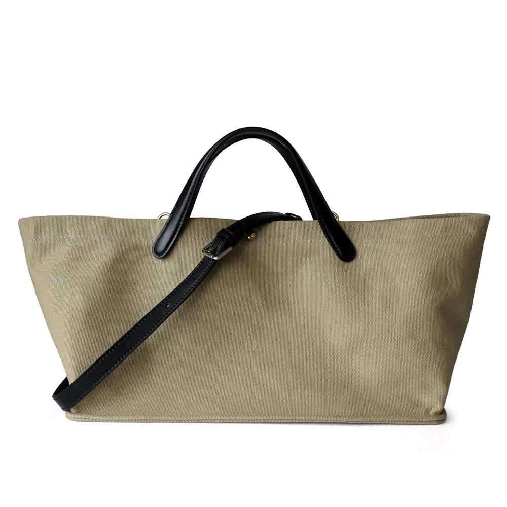 Women's Canvas Leather Totes Handbag Commuting Shoulder Crossbody Armpit Bag Leisure Versatile Casual Chic Stylish Clutch