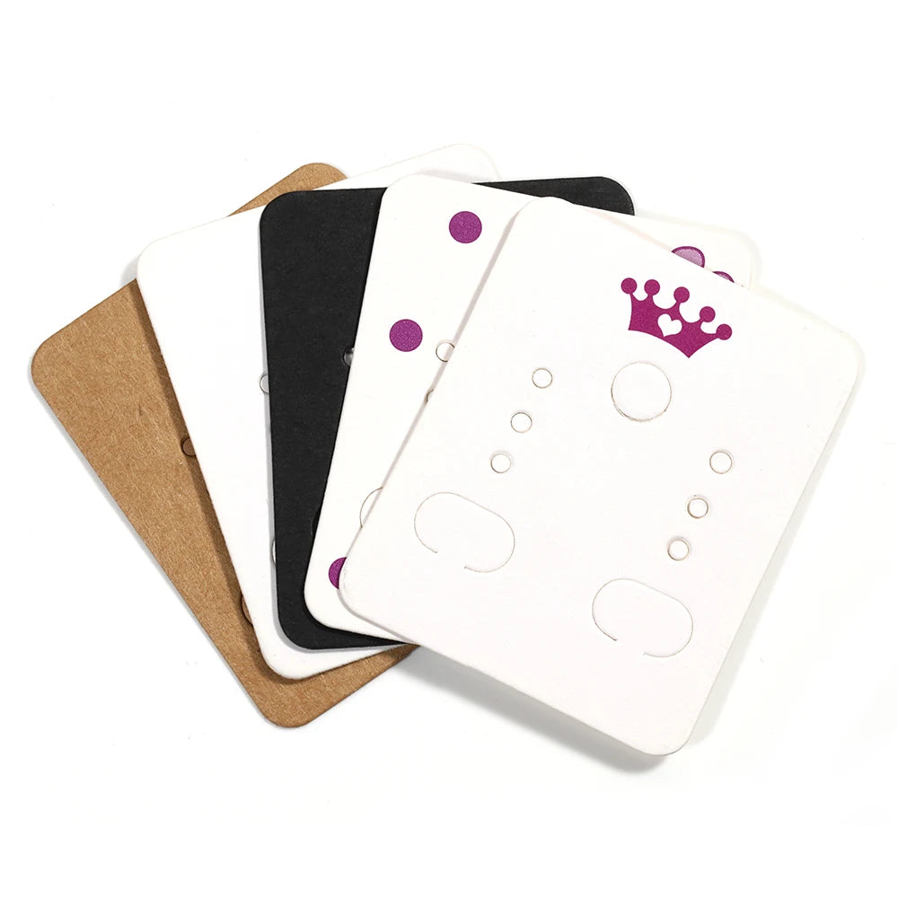 50pcs/lot 3.8x4.8cm Blank Kraft Paper Earring Display Cards Earring Package Hang Tag Card for DIY Ear Studs Jewelry Display Card