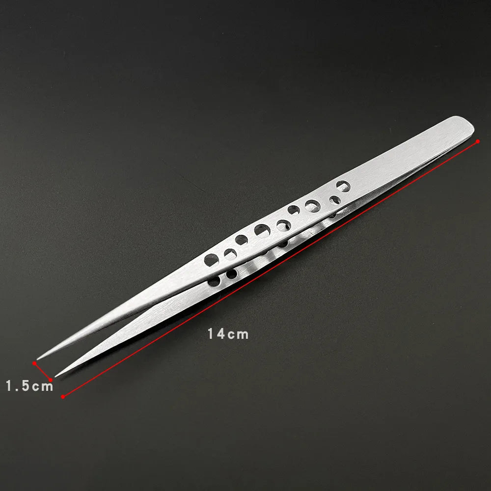 Electronics Industrial Tweezers Precision Anti-static Curved Straight Tip Stainless Forceps Phone Repair Hand Tool sets