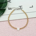 Women Beads Anklets Summer New Love Heart Charm Glass Crystal Leg Chain Anklet Bracelet  On Foot    Beach Bohemian Small Jewelry