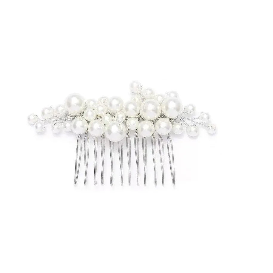 Freshwater Pearls Hair Combs Wedding Bridal Jewelry Hair Accessories Hair Clip Silver Color Headpiece Pearl Comb for Women Jewel