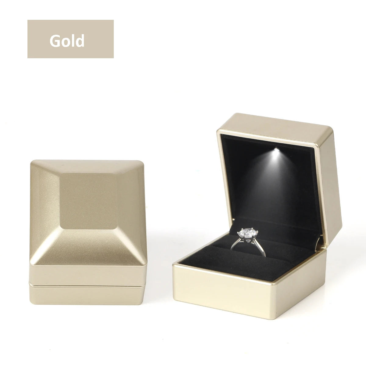 LED Jewelry Box for Ring Necklace Engagement Ring Display Gift Case Packaging Showcase Boxes with Light Storage Cases Wholesale