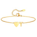 Heart Initial Anklet Bracelets for Women Adjustable Stainless Steel Hypoallergenic Beach Jewelry Personalized Foot Chain Anklet