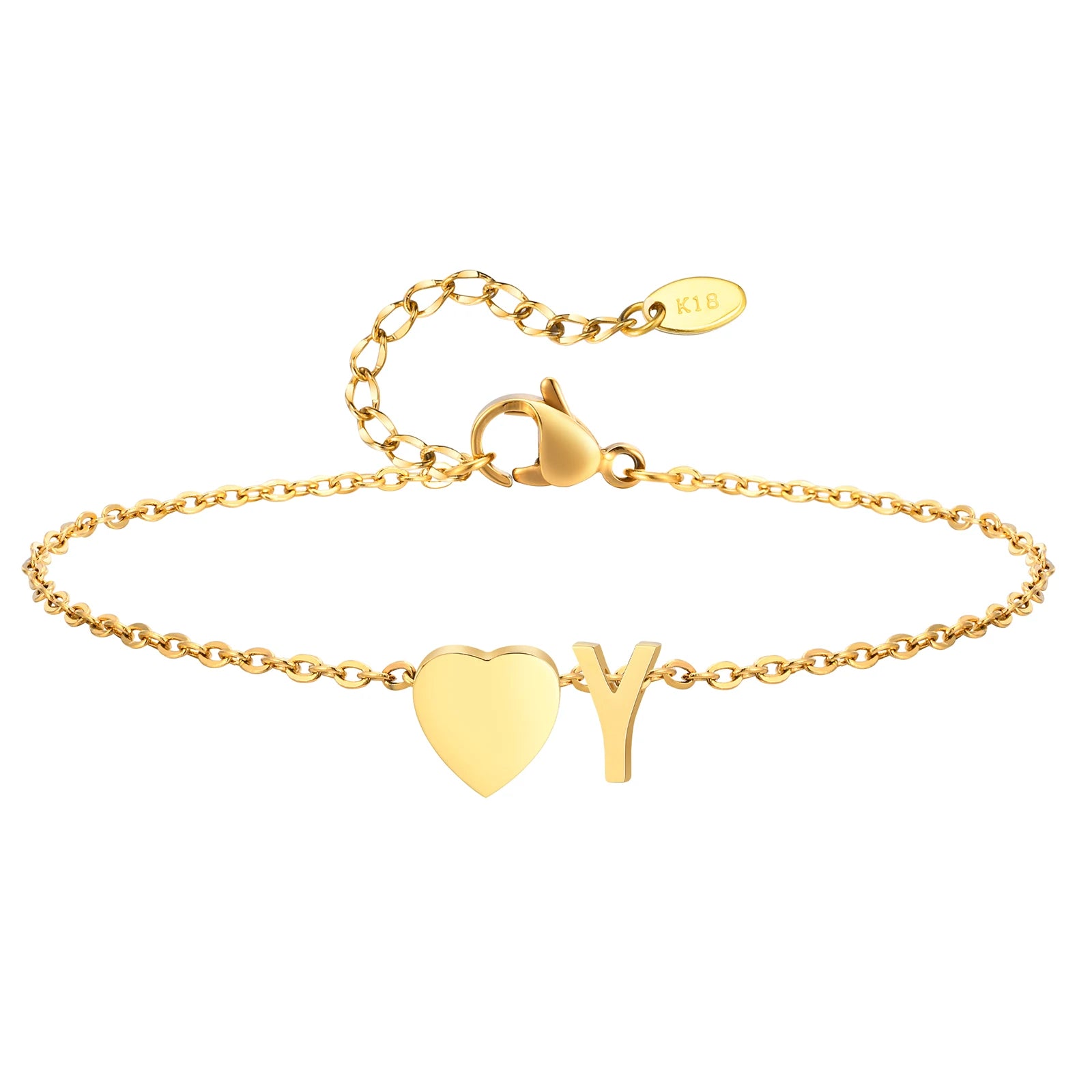 Heart Initial Anklet Bracelets for Women Adjustable Stainless Steel Hypoallergenic Beach Jewelry Personalized Foot Chain Anklet
