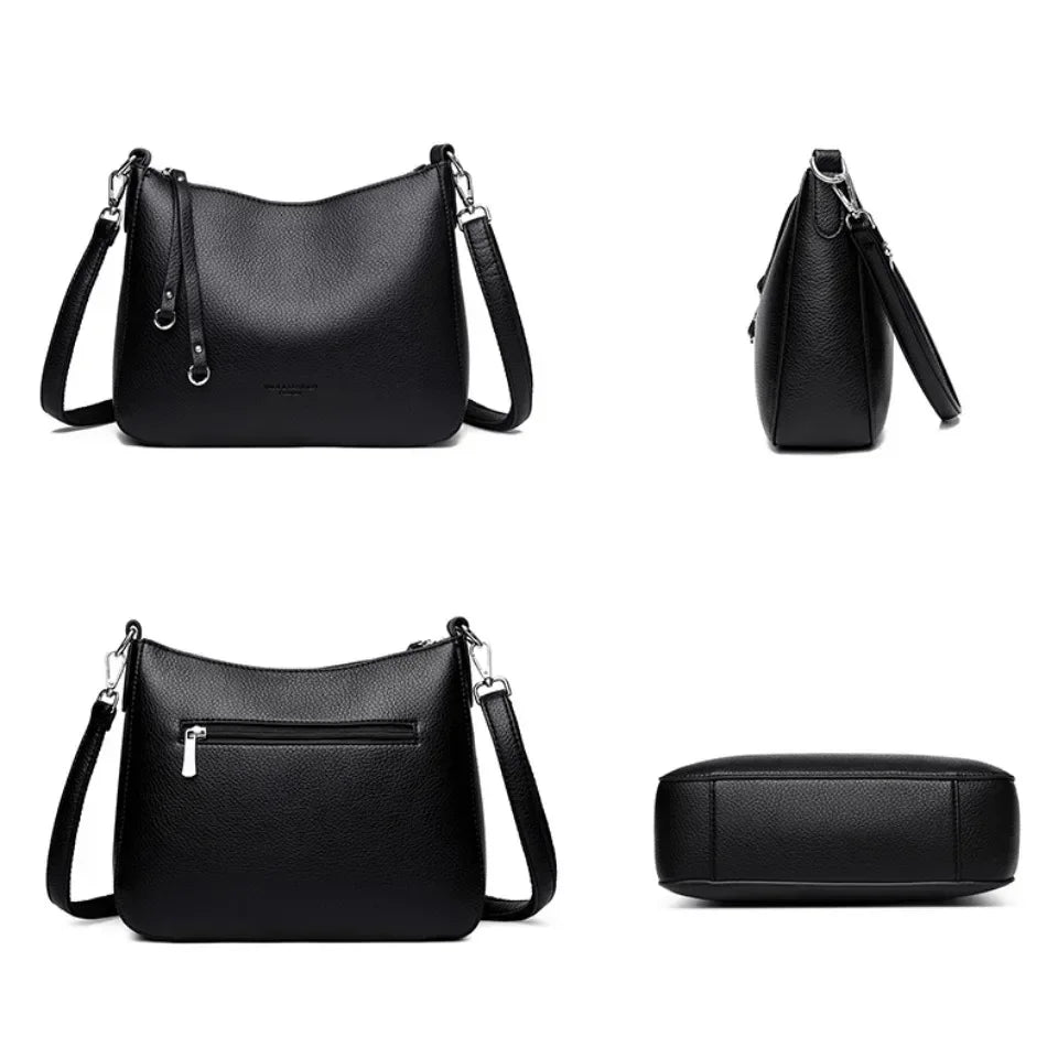Genuine Brand Women's Soft Leather Shoulder Bags Luxury Designer Crossbody Bags Ladies Casual Tote Bag Messenger Commuting Sac