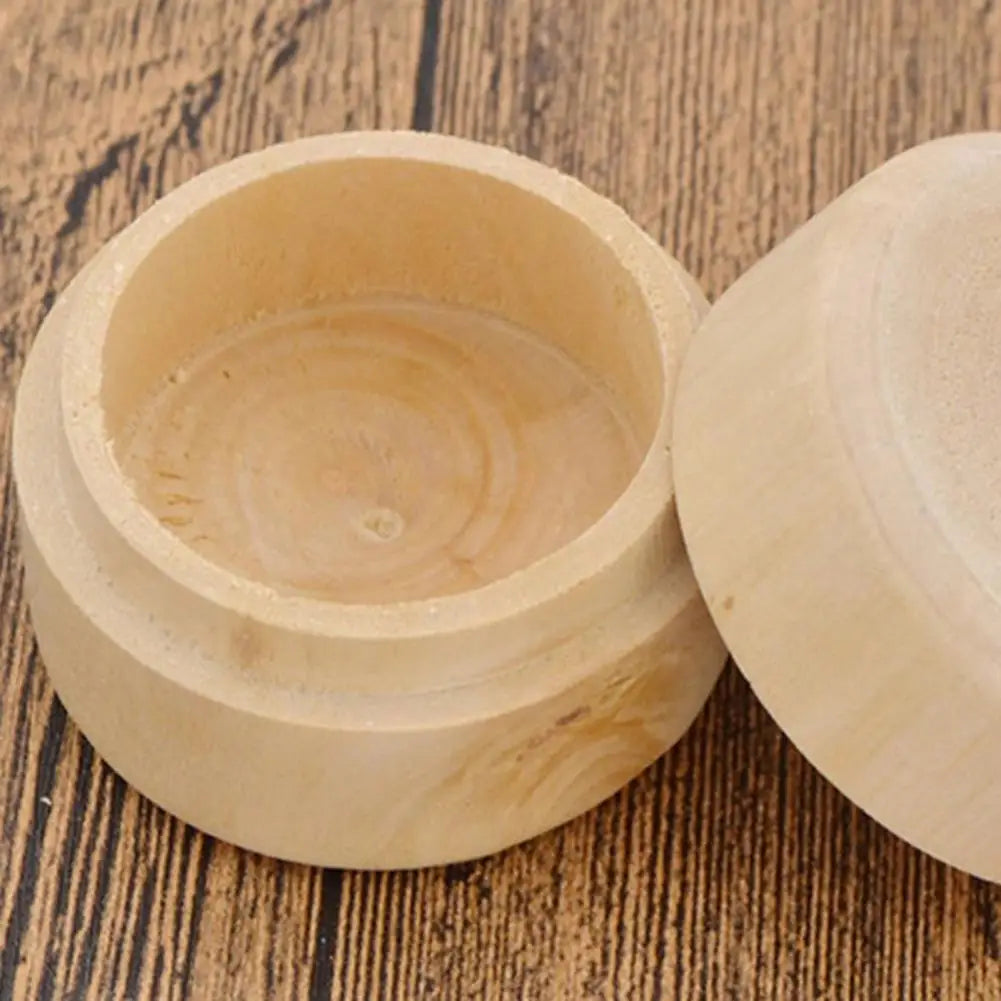 Ring Storage Case Jewelry Box Mini Round Solid Wood Ring Case for Female Jewelry Organizer