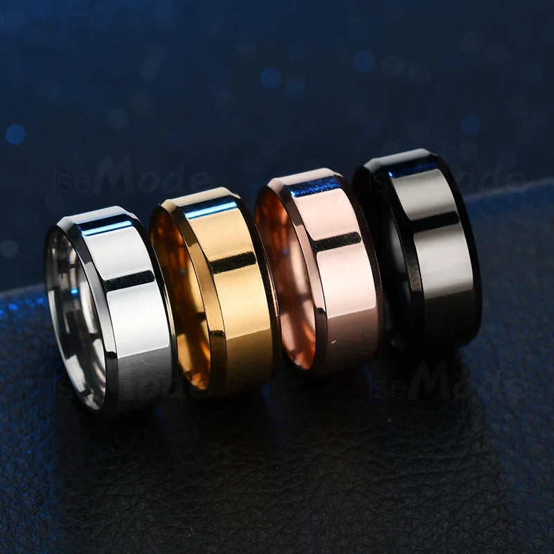 Freeteeme Punk 2mm/4mm/6mm/8mm Wide Simple Rings for Women Men Stainless Steel Smooth High Polished Wedding Finger Rings Jewelry