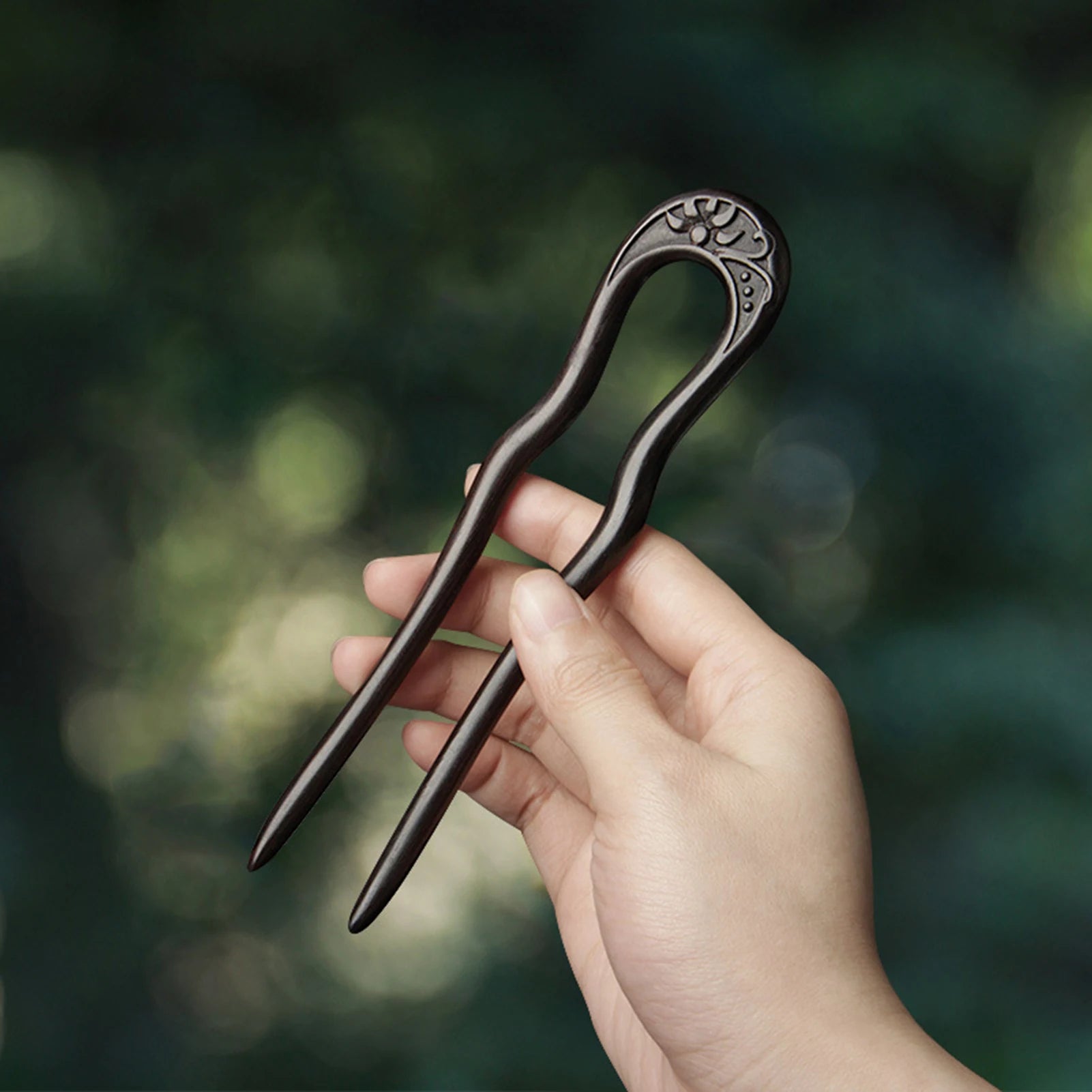 Chinese Hairpin Sticks Carving Sandalwood Step Shake Vintage Hanfu Dress Hair Forks Jewelry Plum Blossom Shaped Hair Accessories