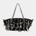 Punk Style Ruched Dumpling Armpit Bag 2025 Multi Zipper Head Decoration Women's Shoulder Bags Spicy Girl Y2K Handbags