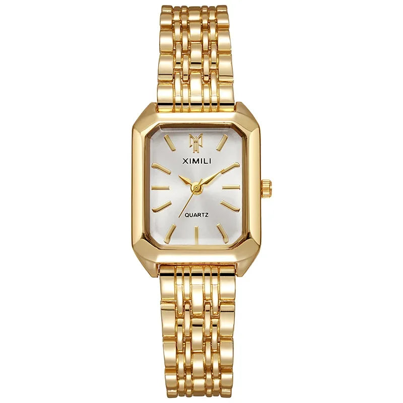 2026 Hot Brand Stainless Steel Strap Watch Women Luxury Gift Quartz Wristwatch Student Fashion Simple Square Quartz Watches