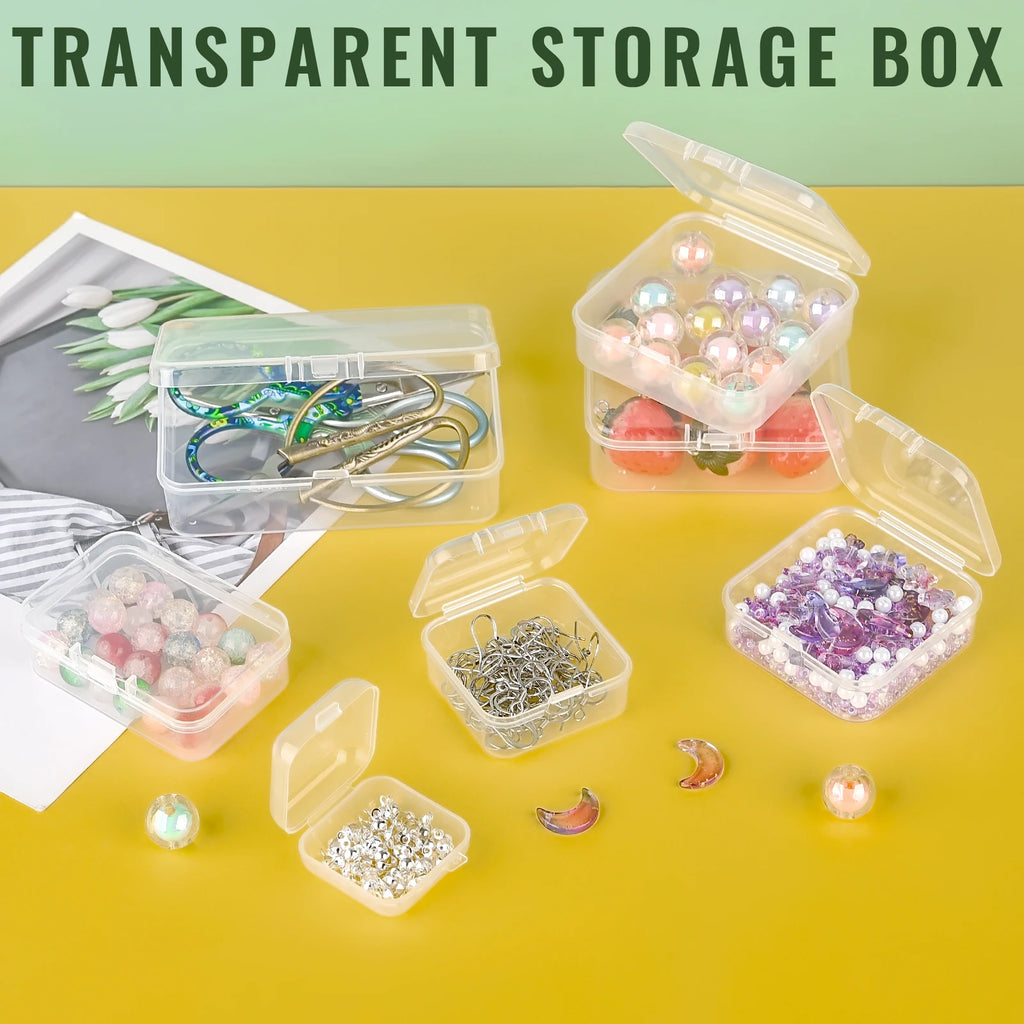 10Pcs Set Mini Plastic Box Rectangular Box Storage Translucent Packing Dustproof Durable Strong Jewelry Storage Case Container