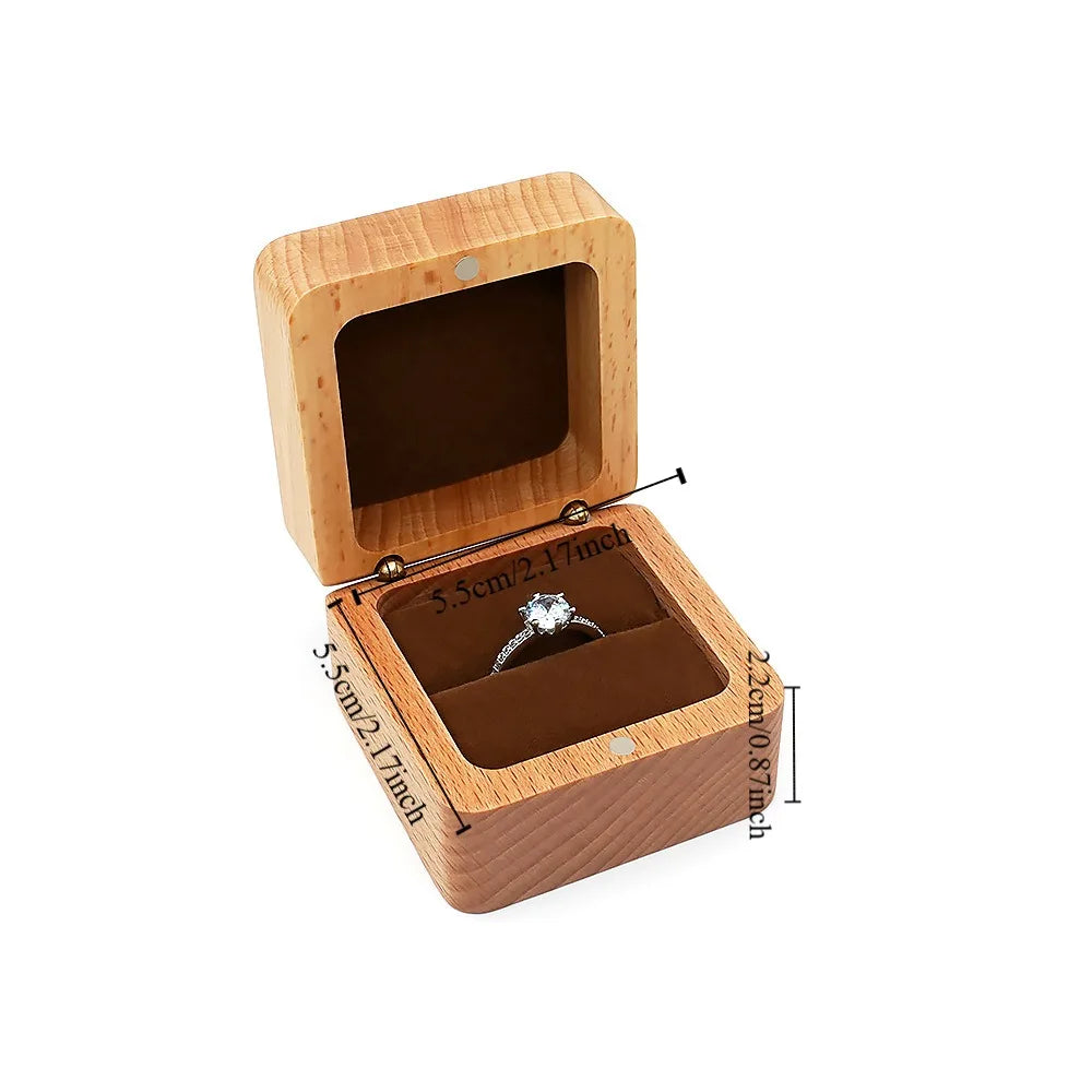 Velvet Wood Rings Box Exquisite Ear Studs Case Earrings Display Tray Retro Jewlery Organizer Ring Earring Holder Store