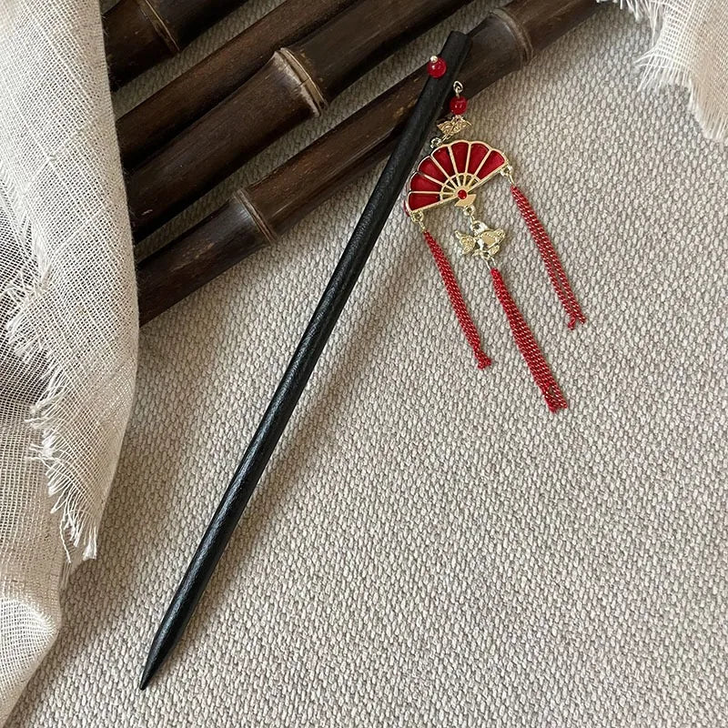Elegant Chinese Style Hair Clip Tassel Hair Stick Traditional Floral Design Hairstyle Accessory Women Jewelry Hairpin Hairneedle