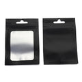 50pcs Black Flat Foil Lock Bags Bath Salt Cosmetic Bag One Side Clear Mini Thick Mylar Resealable Bags Smell Proof Ziplock