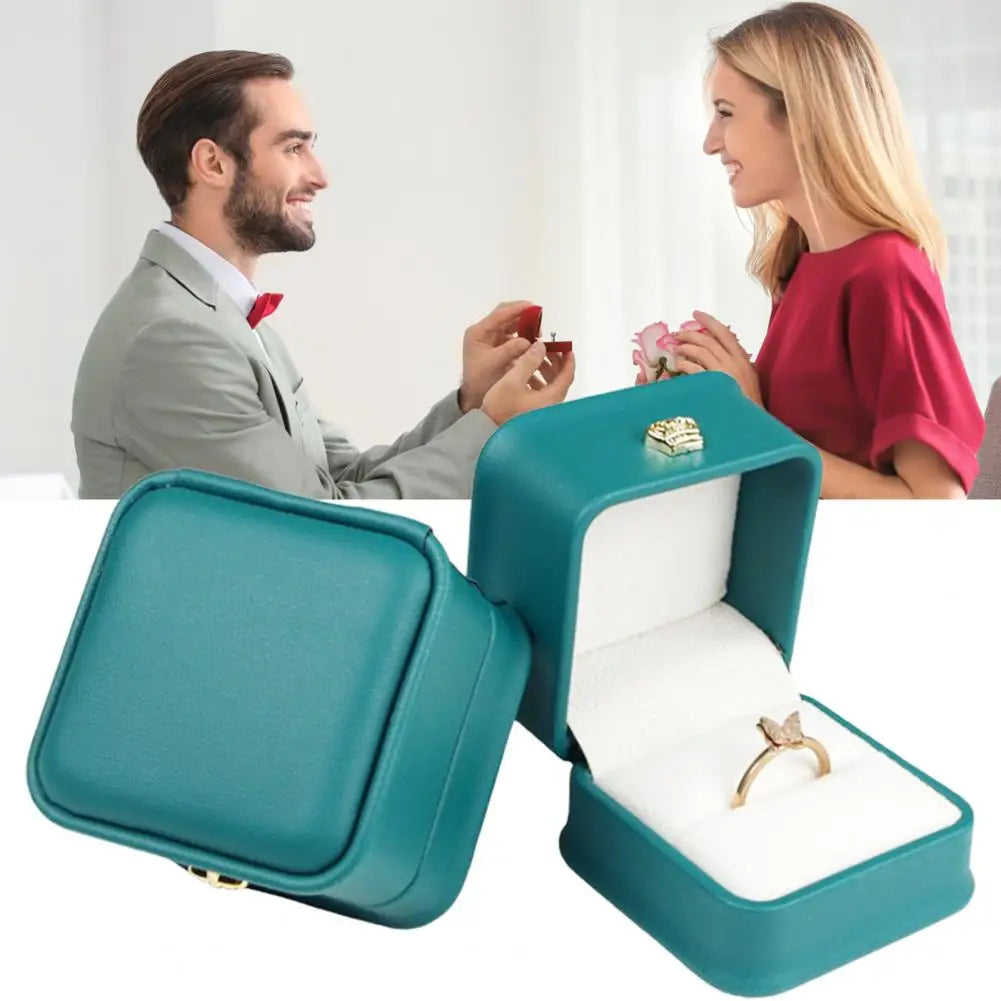 Jewelry Ring Box Engagement Ring Box Soft Velvet Lined Earring Ring Case Jewelry Organizer Exquisite Jewelry Display Case