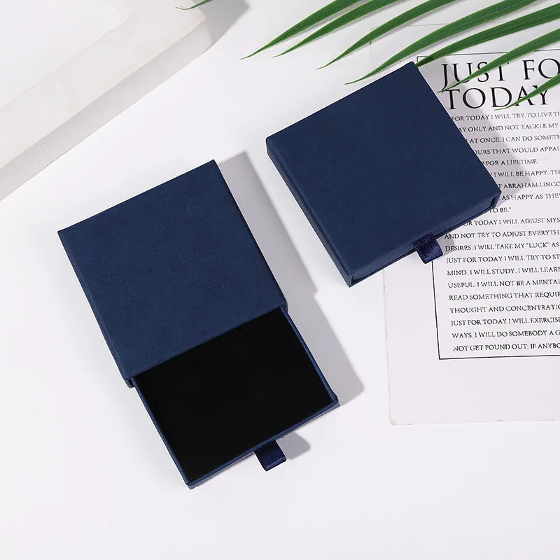 Thick Kraft Paper Drawer Jewelry Box Necklace Bracelet Jewelry Display Case Gift Packaging Boxes Cardboard Jewelry Storage