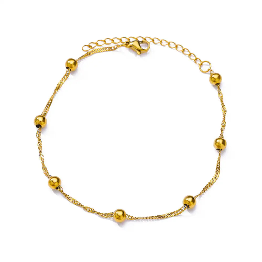Colorful Boho Drops Anklets For Women Gold Color Stainless Steel Geometric Anklet Luxury Wedding Aesthetic Summer Jewelry Gift